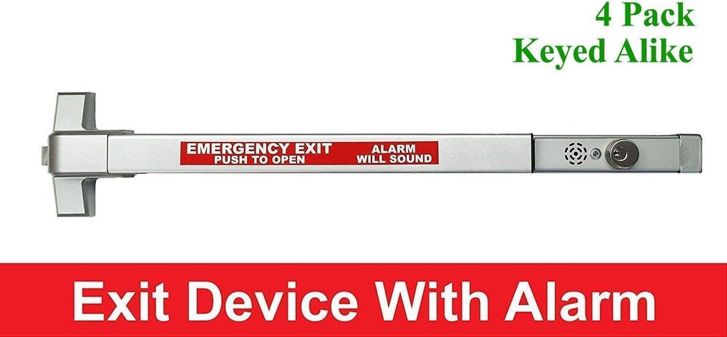 4 Pack Keyed Alike Aluminum Panic Exit Device with Alarm P667573