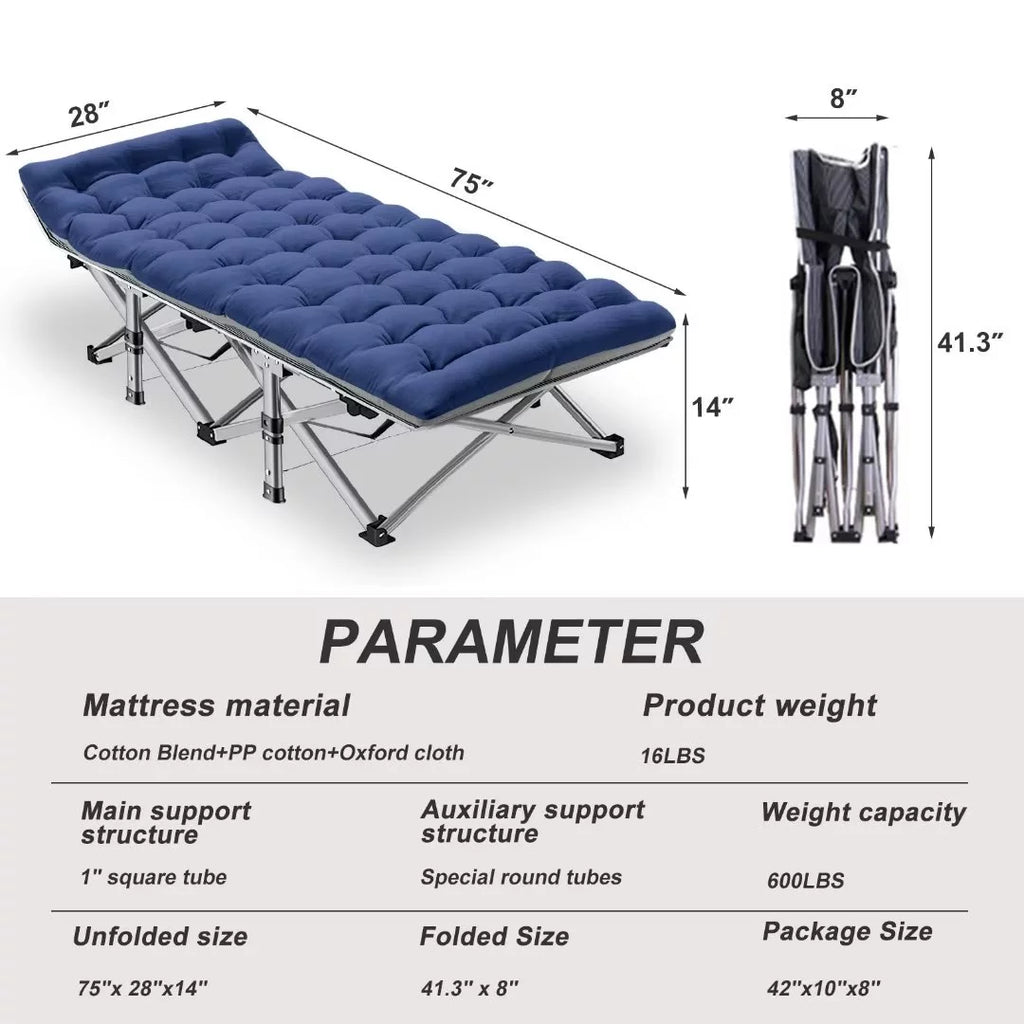 2 Pack Folding Camping Cot with Carry Bag X753986