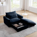 Oversized Corduroy Accent Chair with Storage Ottoman K880
