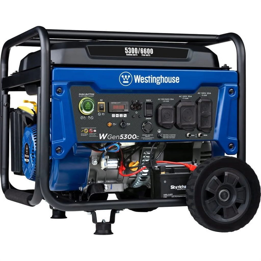 6600 Peak Watt Gas Powered Portable Generator with Remote Electric Start and CO Sensor K9921