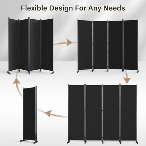 Black 4 Panel Room Divider V336