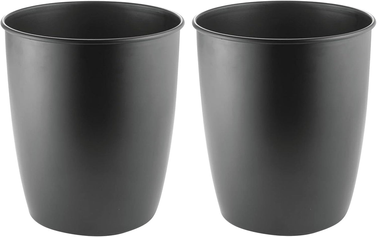 Round Metal Small Trash Can Wastebasket Bin 2 Pack Bronze T44530