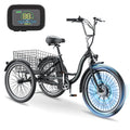 Adult Electric Tricycle, 3 Wheel Electric Bike, 7-Speed, Removable Lithium Battery K4021