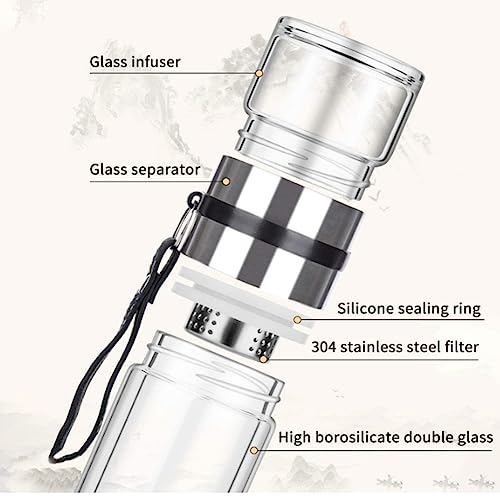 Glass Tea Infuser Bottle Double Wall 15oz Q69785