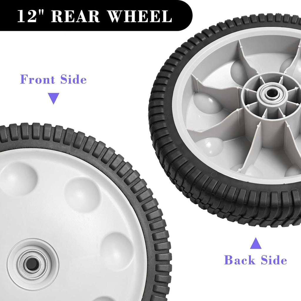 12 Inch Rear Wheel Replacement for Push Lawn Mower, 1 Pack Z392309