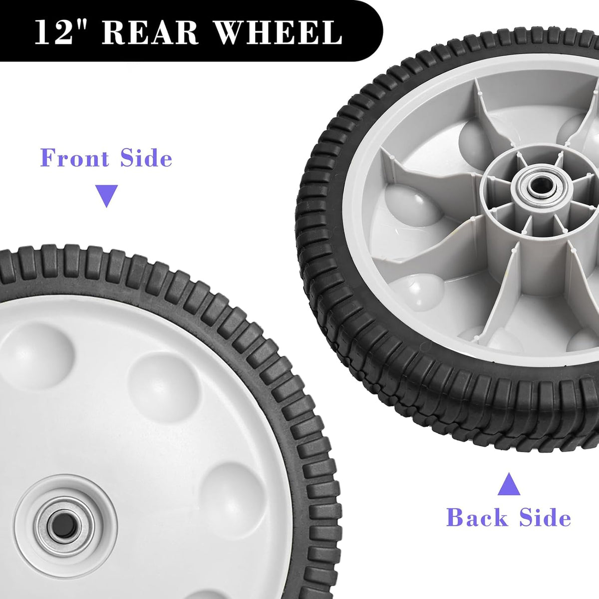 12 Inch Rear Wheel Replacement for Push Lawn Mower, 1 Pack Z392309