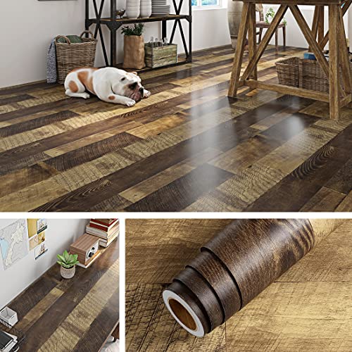 24x394 Wood Floor Contact Paper Peel and Stick Vinyl Flooring Roll F18004
