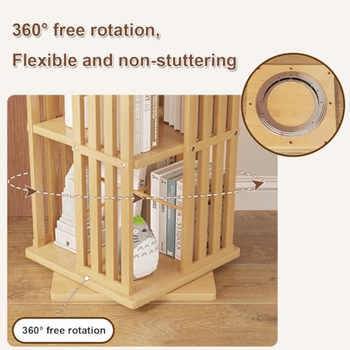 Bamboo 6 Tier Rotating Bookshelf L48107