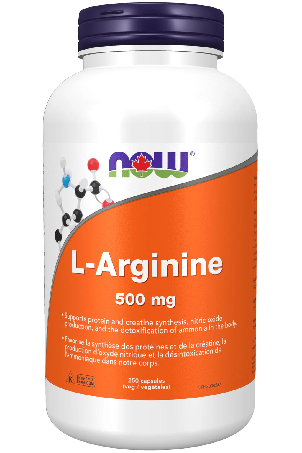 L-Arginine 500 Mg, 250 Veg Capsules O51436