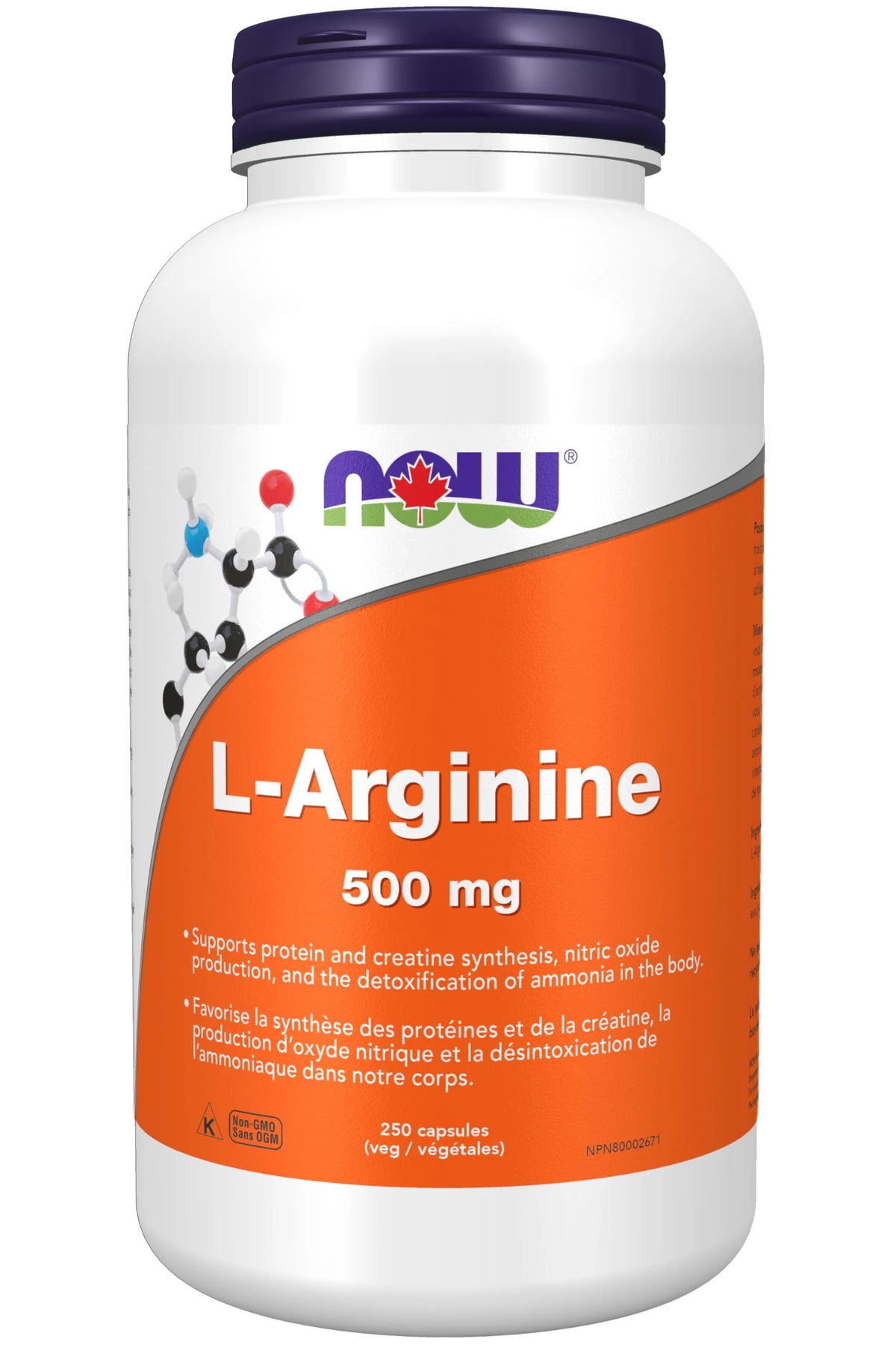 L-Arginine 500 Mg, 250 Veg Capsules O51436