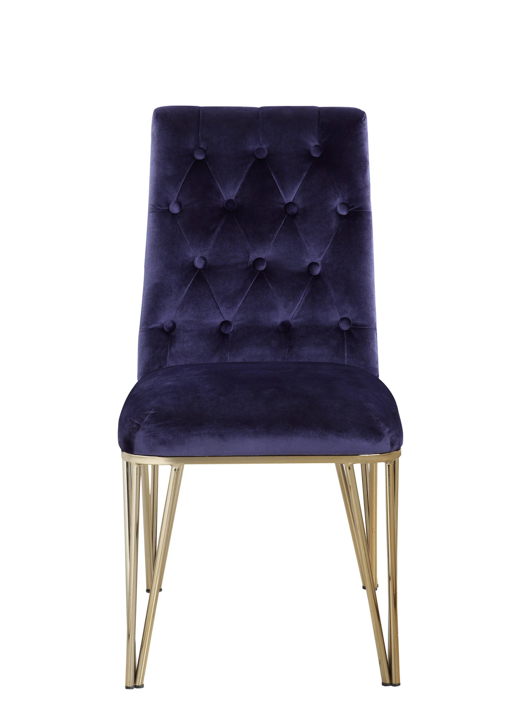 Navy Velvet Tufted Dining Chair Set of 2 P835153