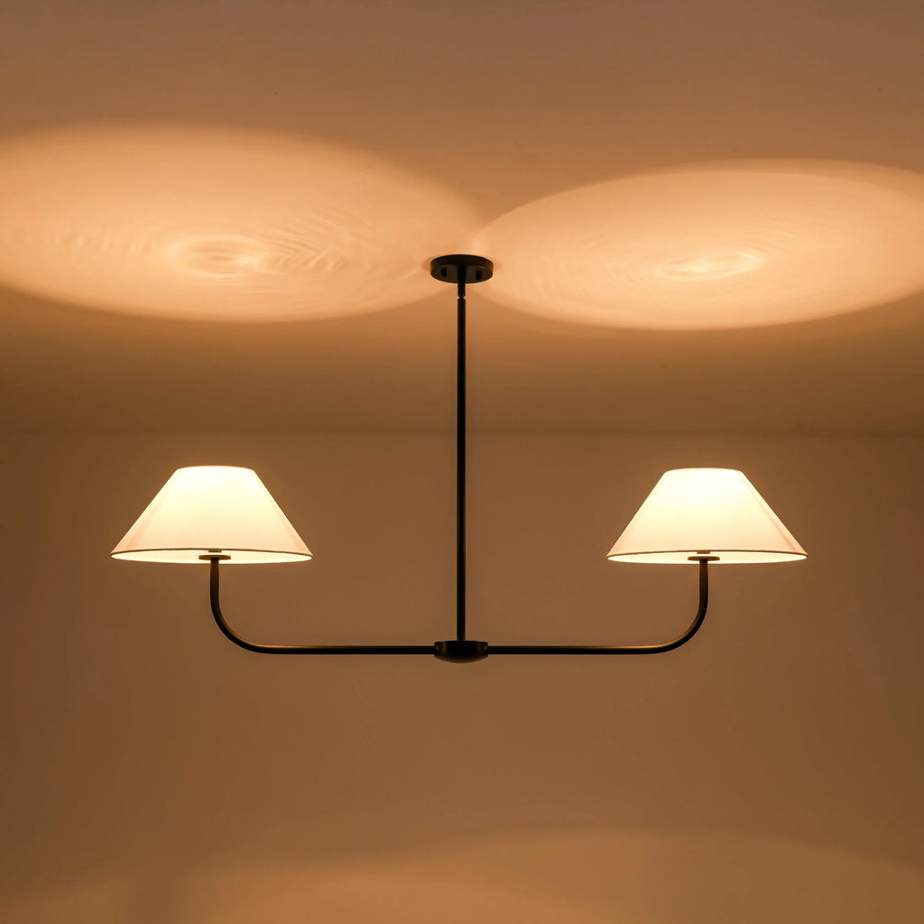 2-Light Dimmable Fabric Linear Pendant P292119