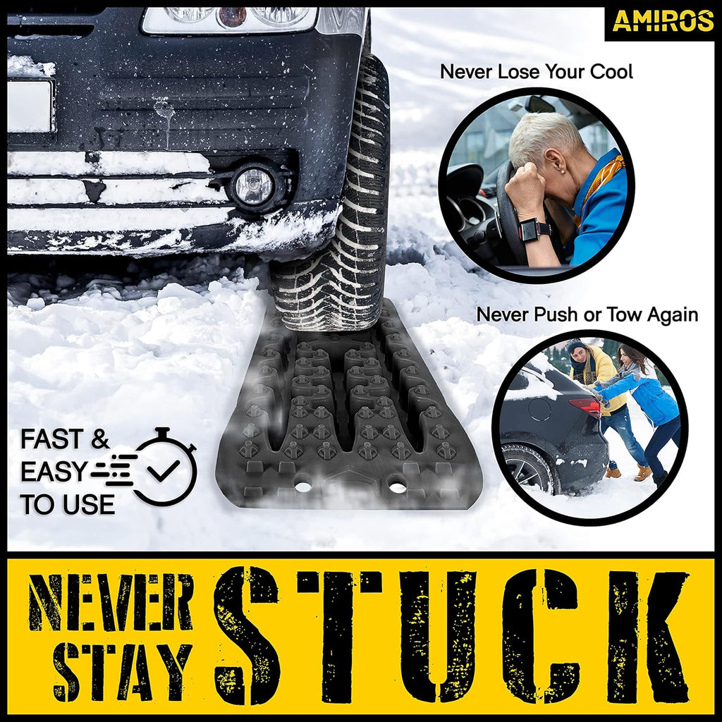Traction Board with Folding Shovel, 10T Capacity, Set of 2 Tracks with Trowel & Travel Bag G8597