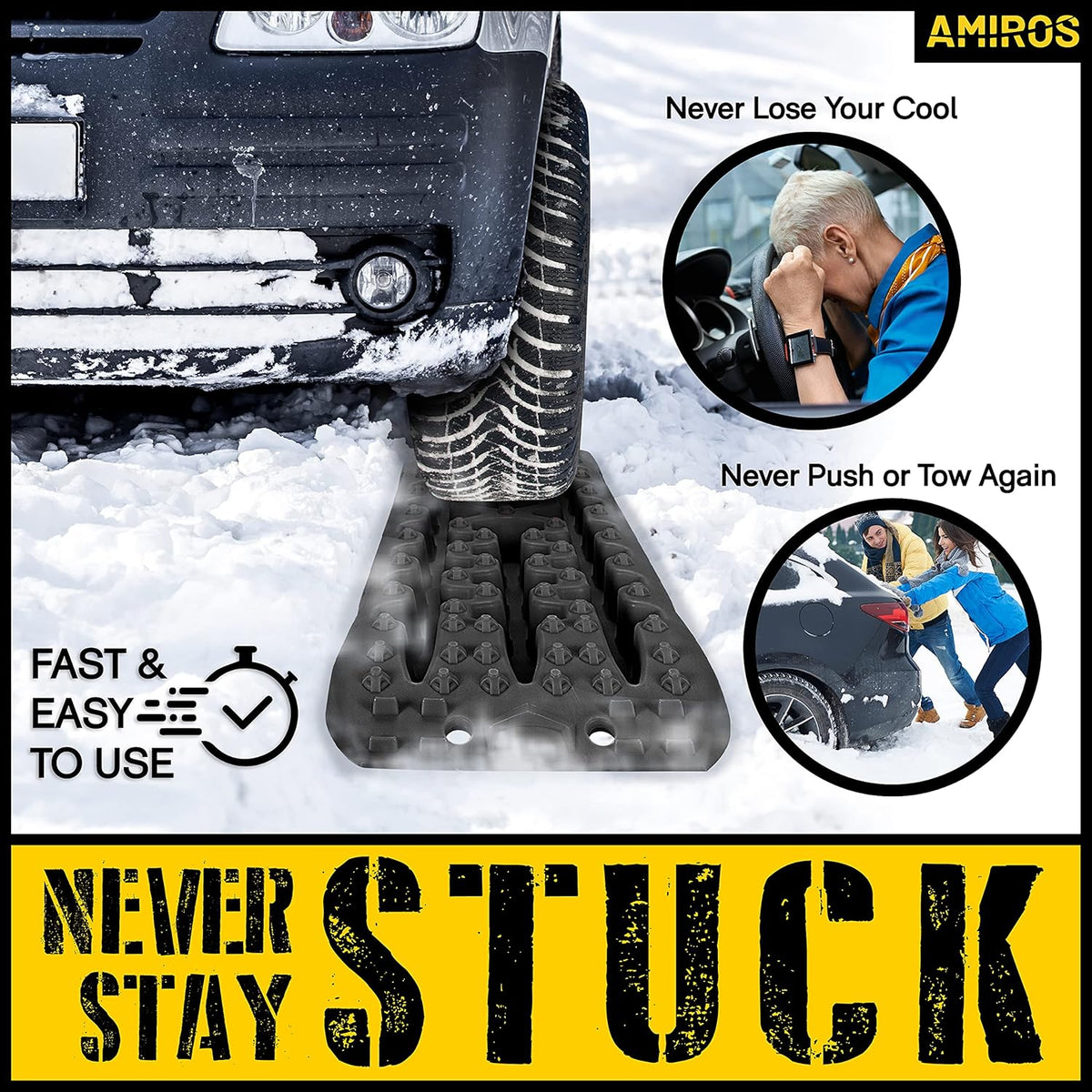 Traction Board with Folding Shovel, 10T Capacity, Set of 2 Tracks with Trowel & Travel Bag G8597