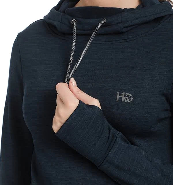 Ladies Hooded Fleece Navy L B531