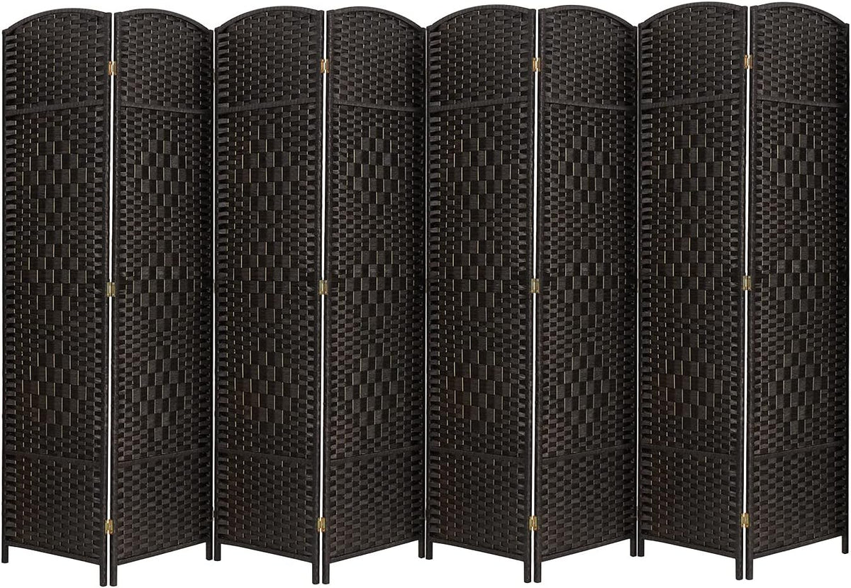 Coffee 8-Panel Tall Folding Privacy Screen M660