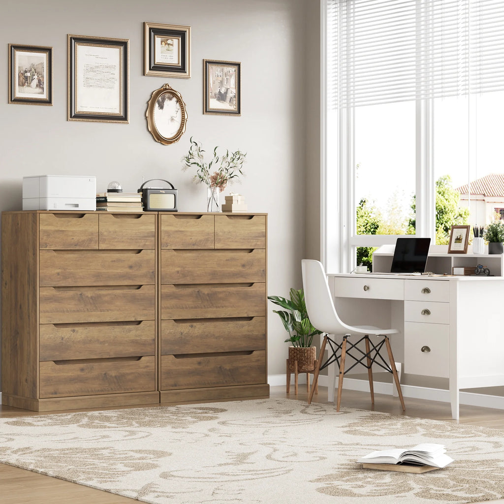 White 6 Drawer Wood Dresser Y62728