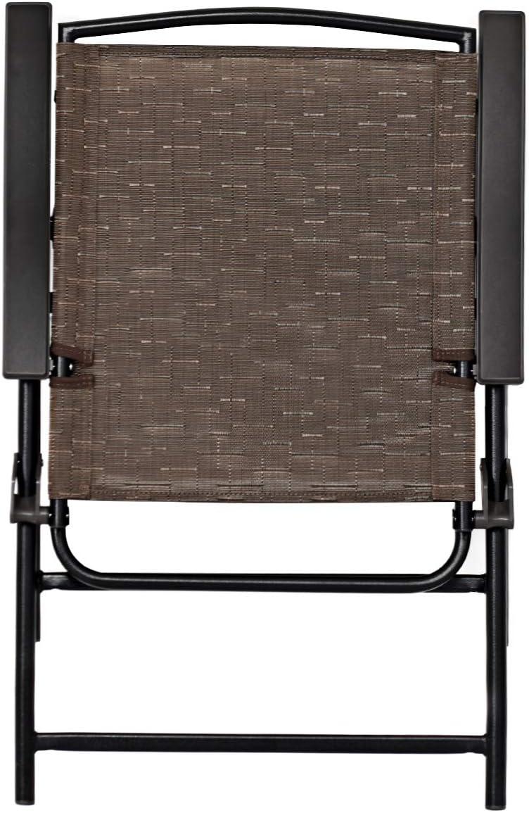 3-Piece Patio Bistro Set with Round Tempered Glass Table and 2 Foldable Chairs M514