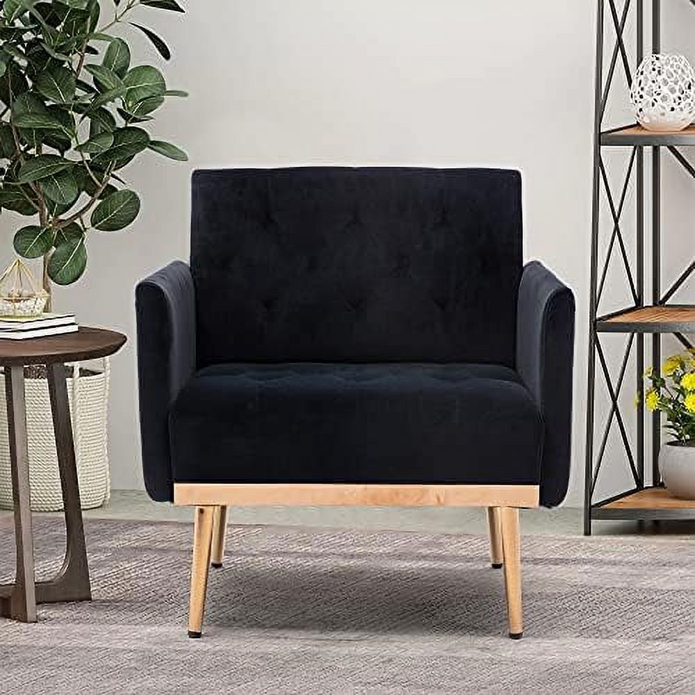 Rose Golden Metal Legs Velvet Accent Armchair D678794