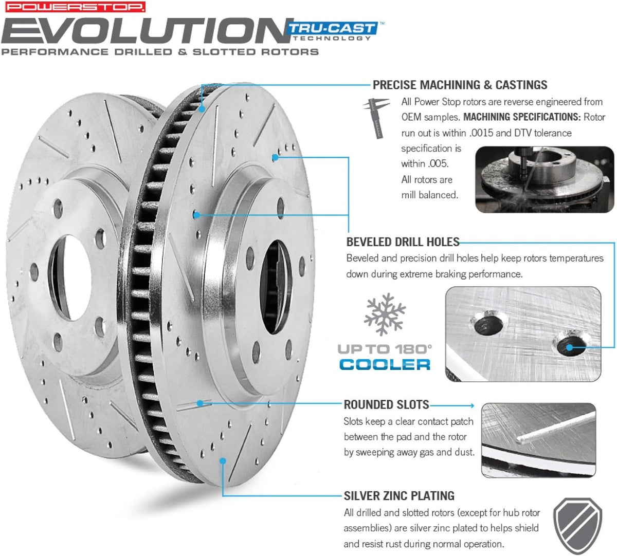 Front and Rear Carbon Fiber Brake Pads with Drilled & Slotted Brake Rotors Kit M8041