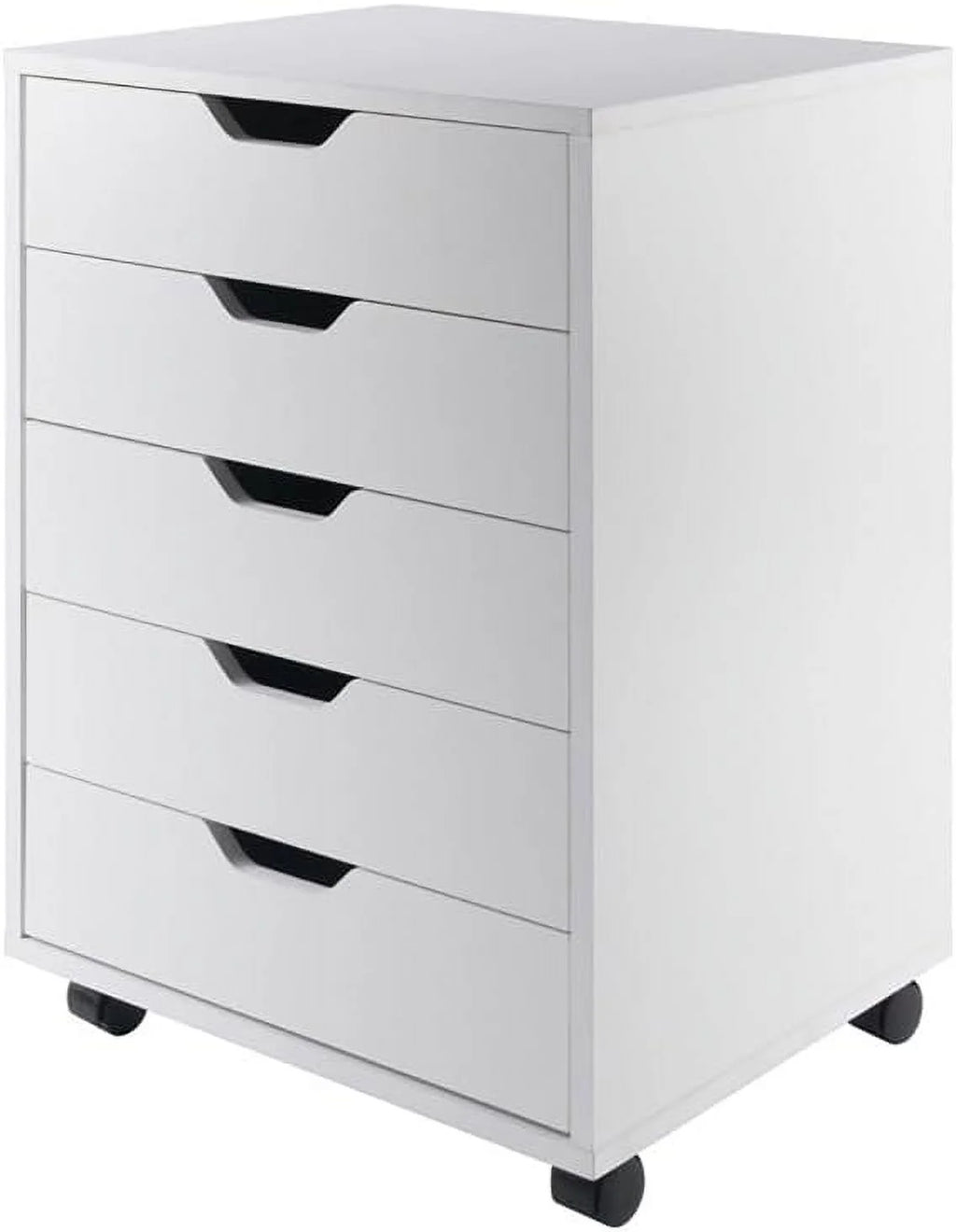 White 5 Drawer Wood File Cabinet C117
