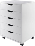 White 5 Drawer Wood File Cabinet C117
