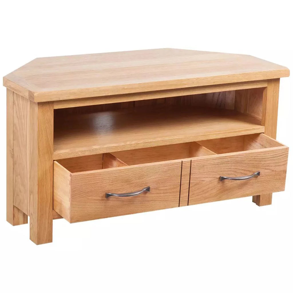 Solid Oak Wood TV Cabinet with Drawer P574