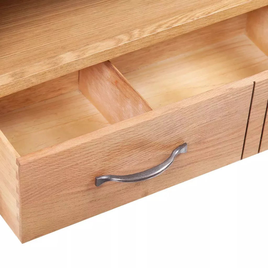 Solid Oak Wood TV Cabinet with Drawer P574