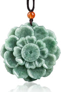 Jade Lotus Flower Pendant Necklace C62123