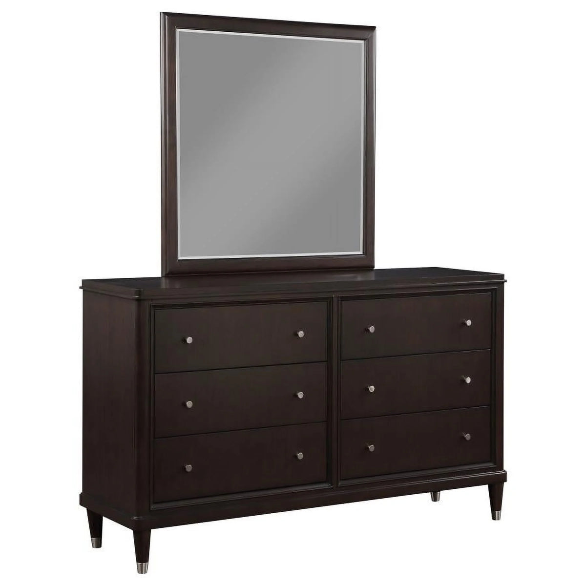 Brown 6-drawer Dresser with Mirror I7135