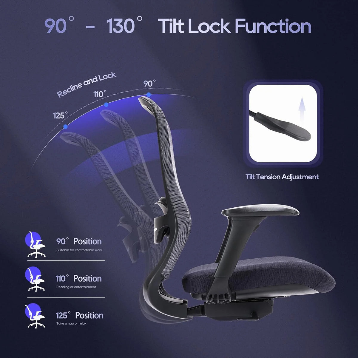 Ergonomic Mesh Office Chair with 4D Armrests Grey V784607