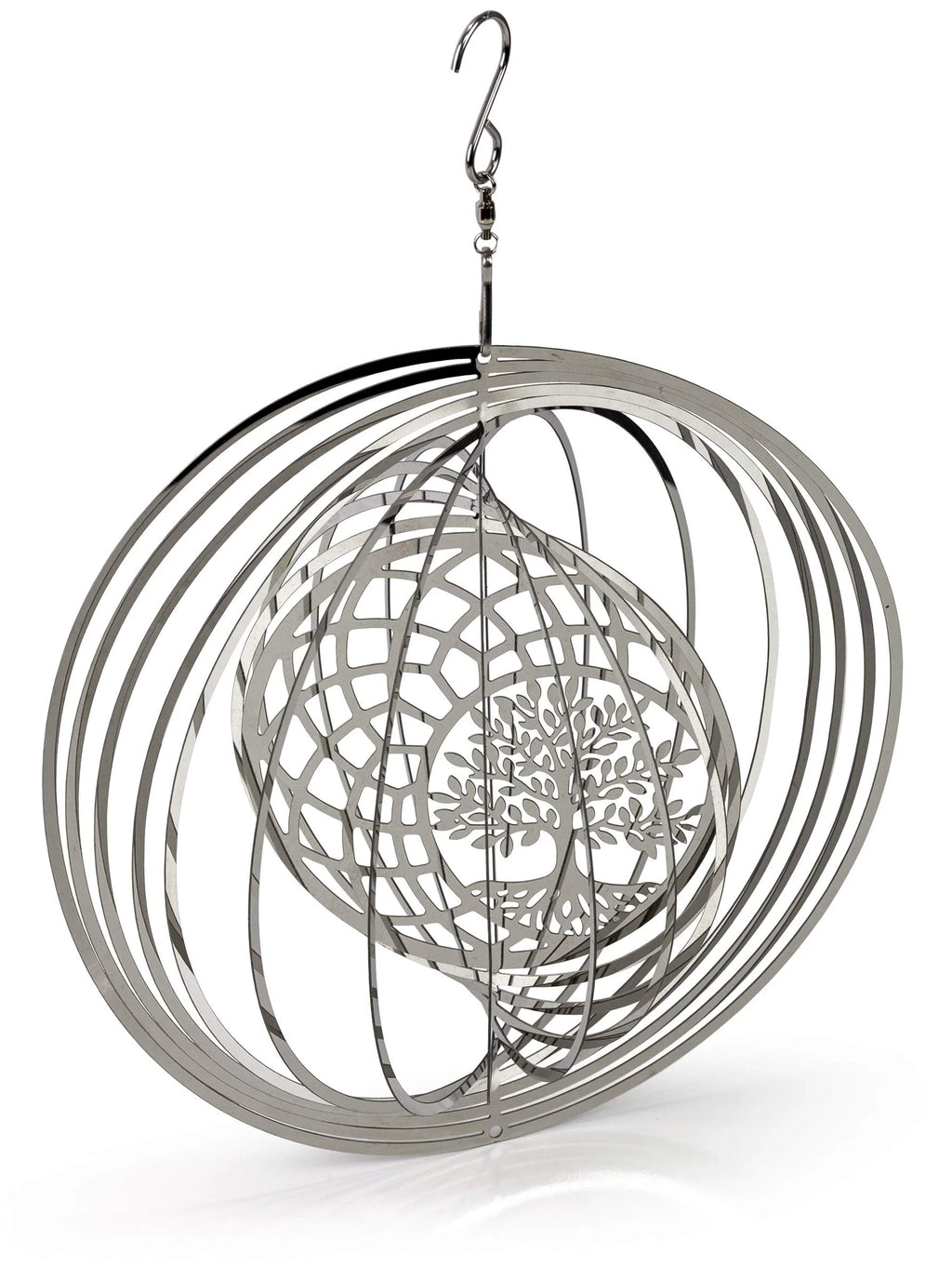 Tree of Life Dreamcatcher Kinetic Wind Spinner Outdoor Metal Hanging Spinners Large 3D Garden Art Wind Sculpture A837657