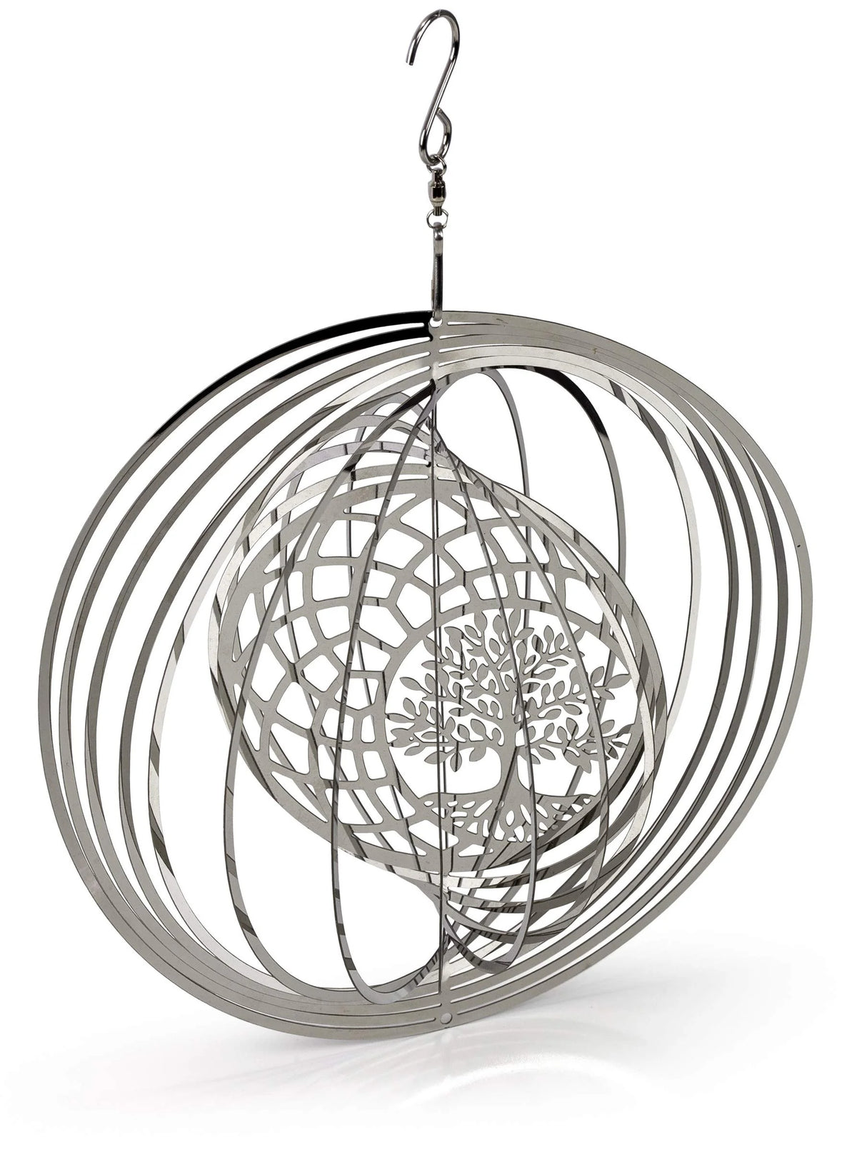 Tree of Life Dreamcatcher Kinetic Wind Spinner Outdoor Metal Hanging Spinners Large 3D Garden Art Wind Sculpture A837657