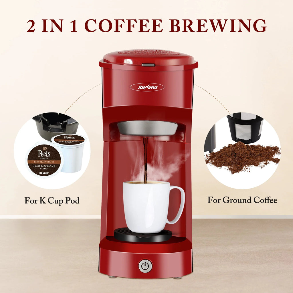 Single Serve Coffee Maker with 30 Oz Detachable Reservoir, Black J374