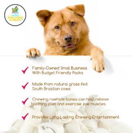 Natural White Knotted Rawhide Dog Chew Treats K830