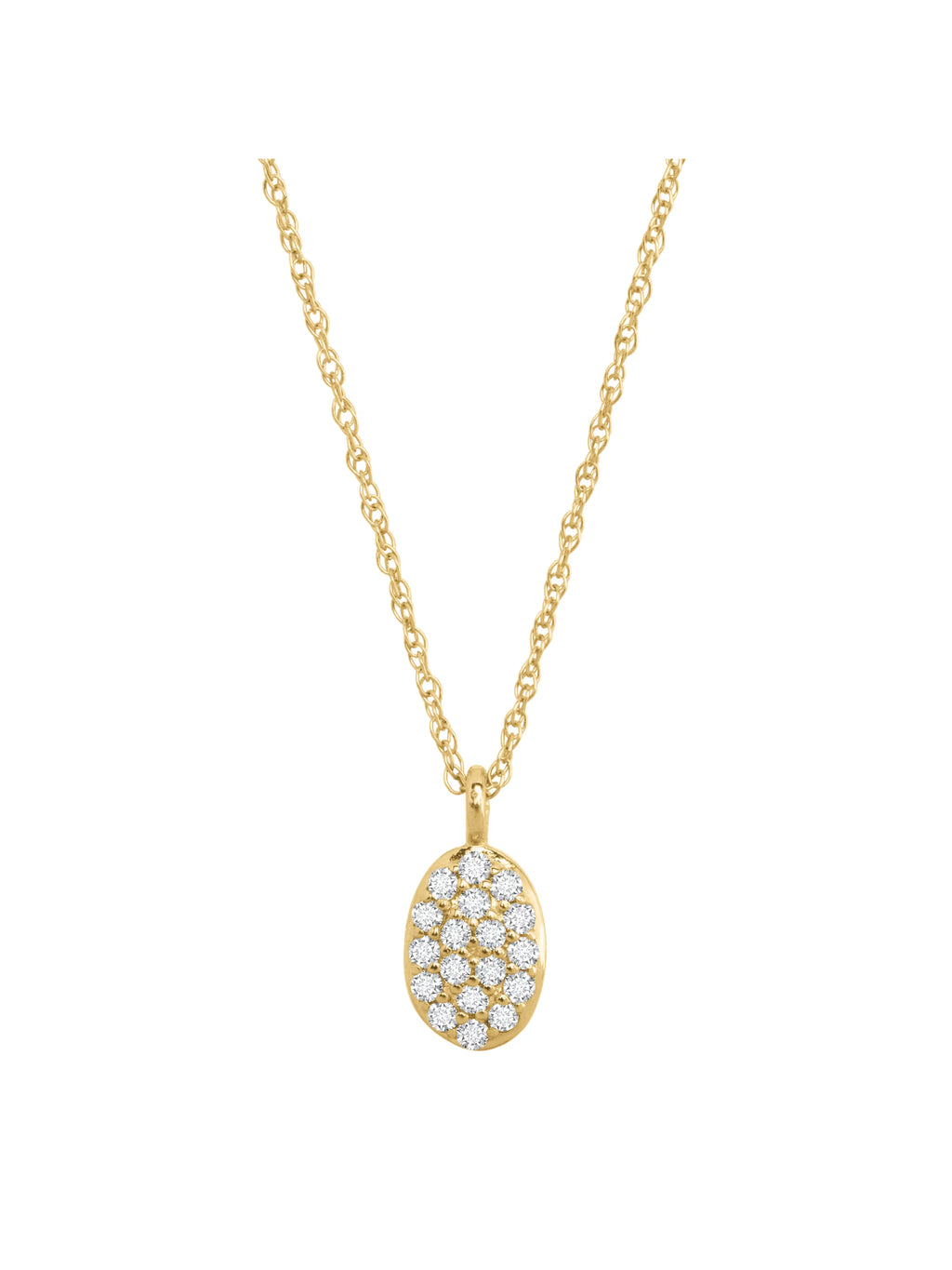1/10 cttw Diamond Petite Oval Pendant Necklace in 10kt Yellow Gold, 18" L454110