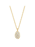 1/10 cttw Diamond Petite Oval Pendant Necklace in 10kt Yellow Gold, 18" L454110