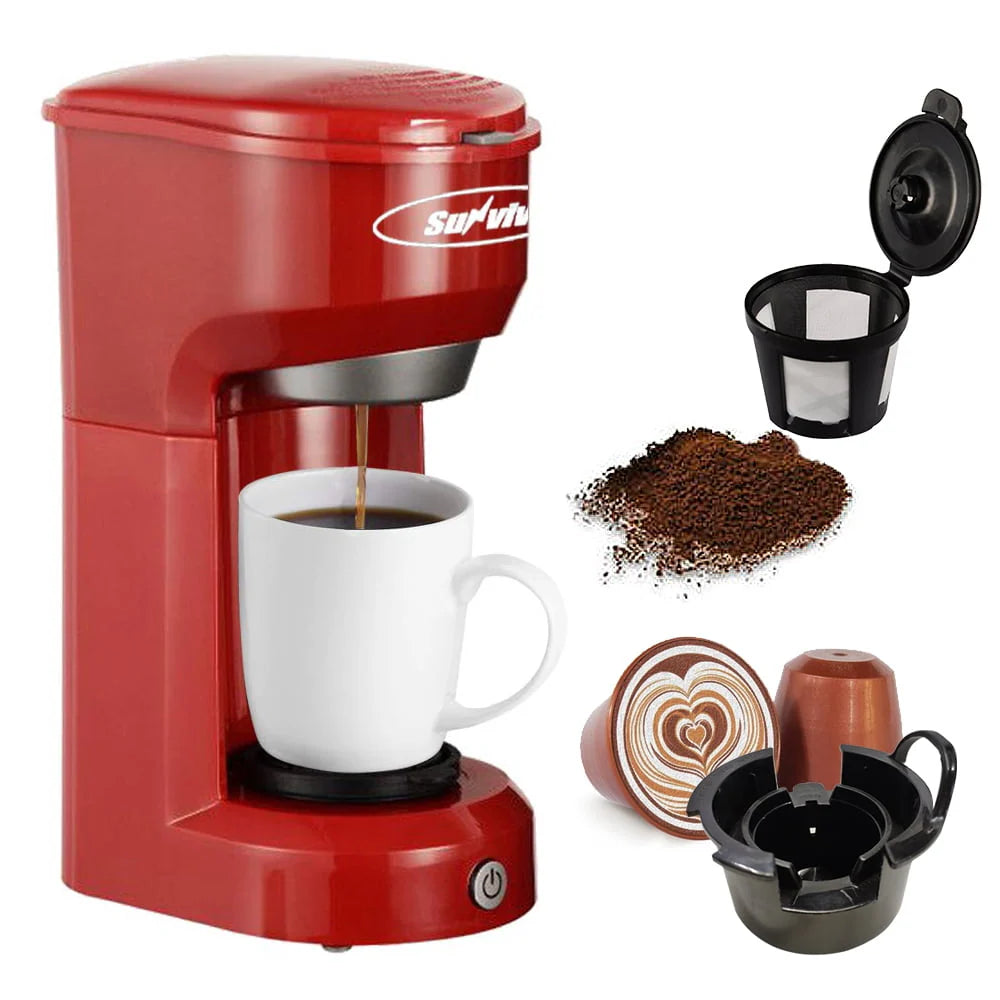 Single Serve Coffee Maker with 30 Oz Detachable Reservoir, Black J374