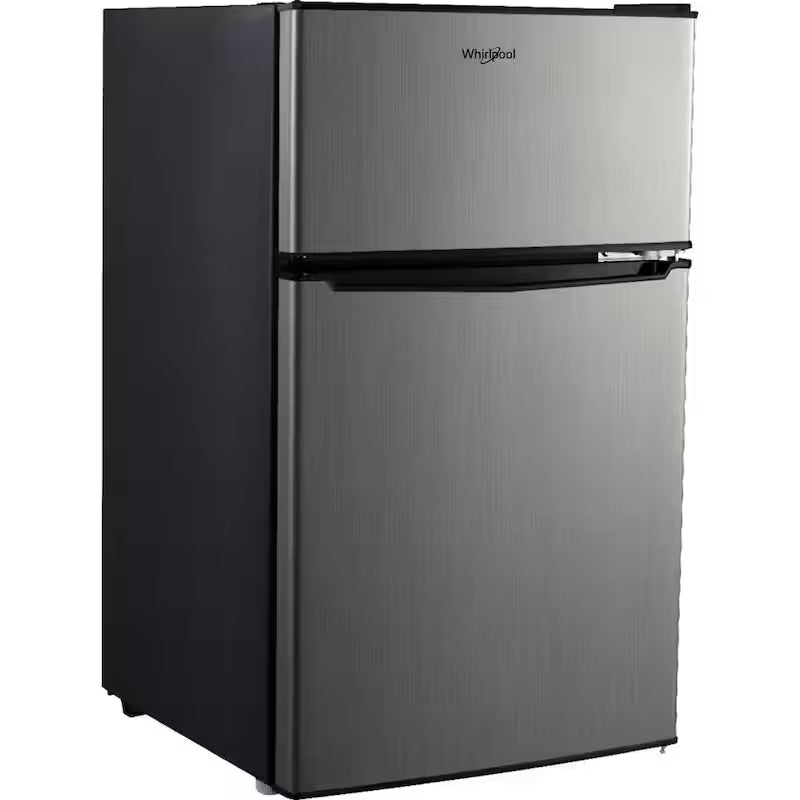 3.1 cu. ft. Stainless Steel Mini Fridge with Dual Door Freezer D386