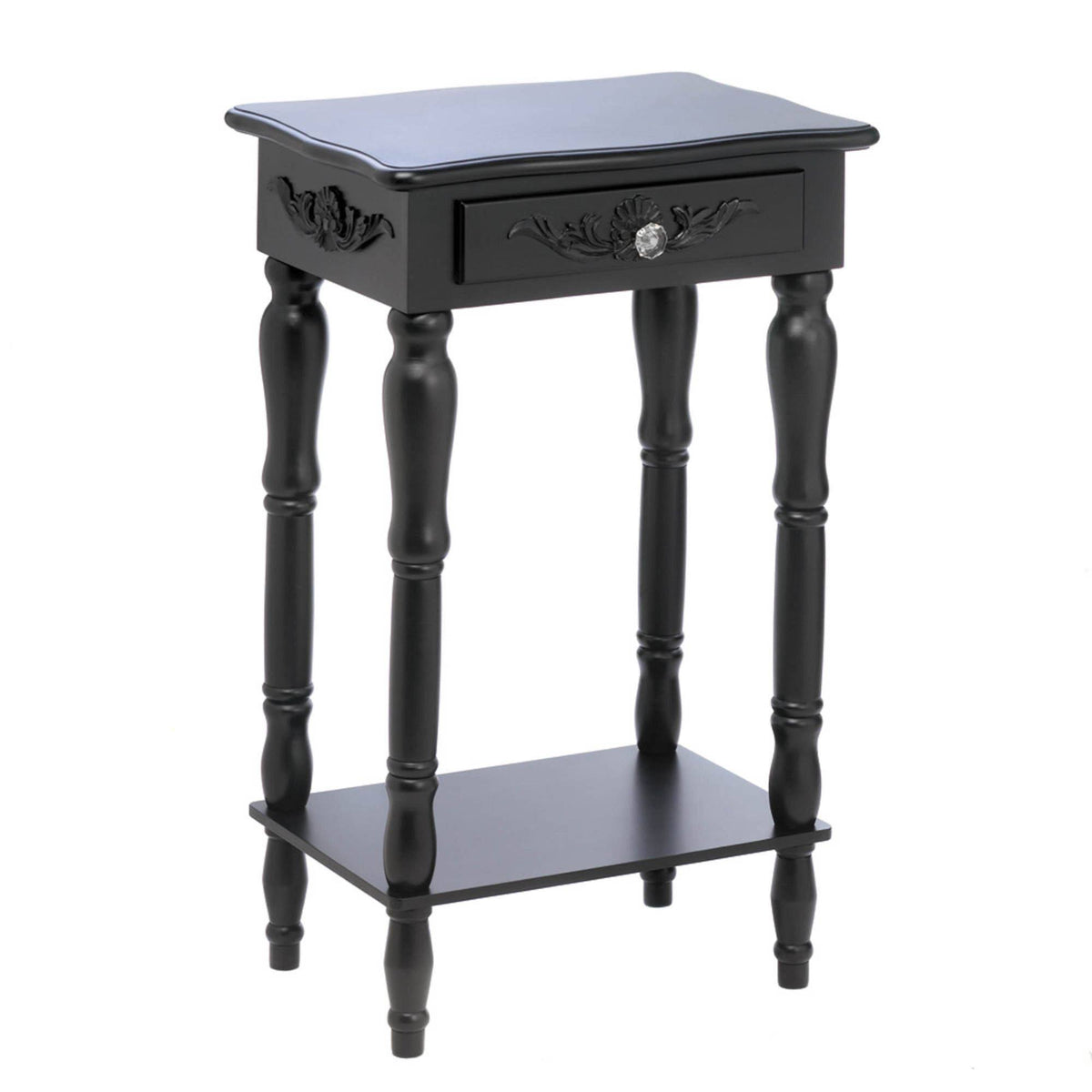 Black Colonial Carved Side Table W840