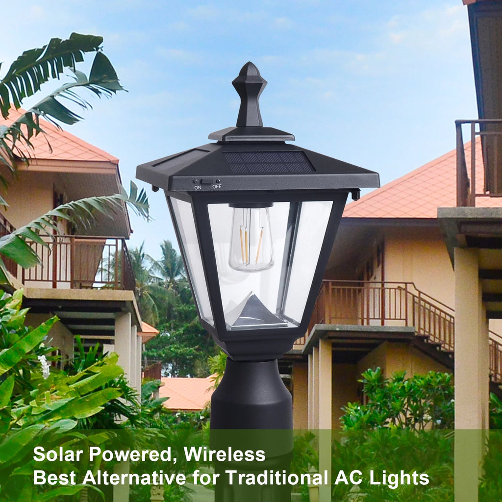 Solar Powered LED Aluminum Post Mounted Lamp F803734