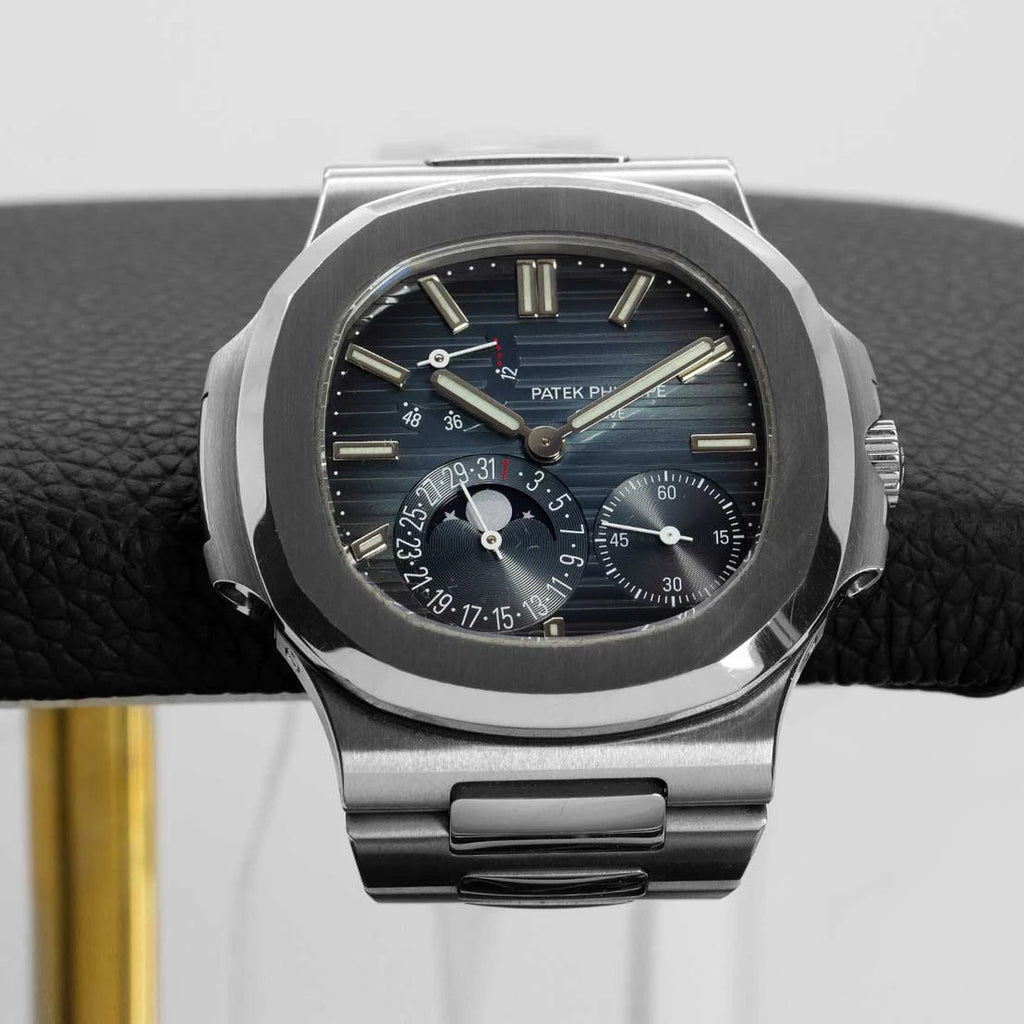 Blue Dial Moon Phases Steel 40mm E384846