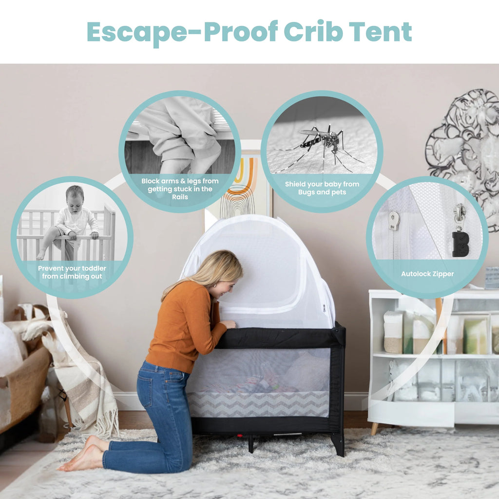 Baby Safety Pop Up Pack n Play Tent with Auto-Lock Zippers Y49056