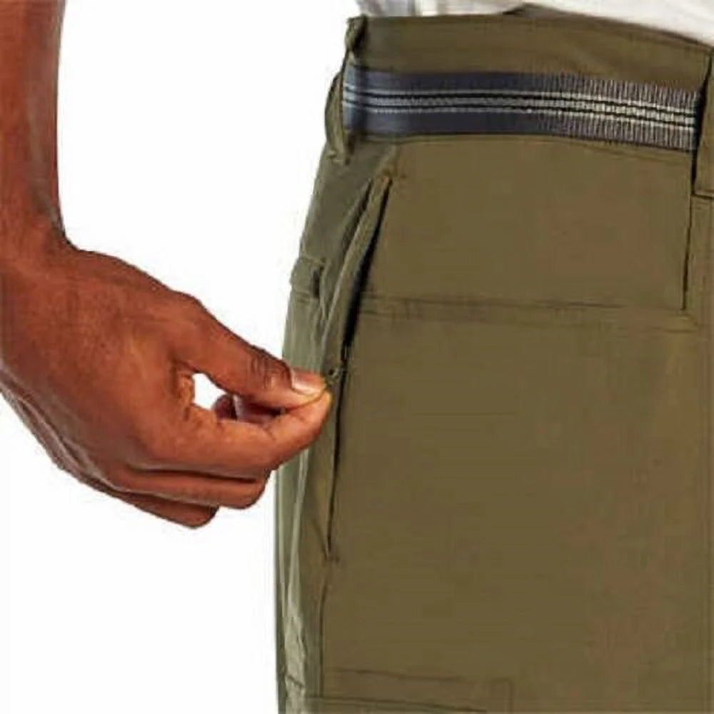 Men's Stretch Cargo Short with Adjustable Belt, Olive Night, 38 U57720