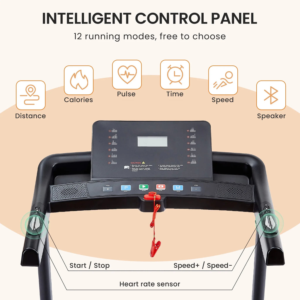 2.5HP Foldable Electric Treadmill with Shock-Absorbent Deck P20104