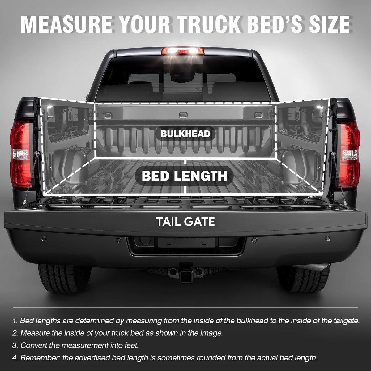 Hard Solid Tri-Fold Tonneau Cover for Chevy Silverado GMC Sierra 8Ft Long Bed S77128