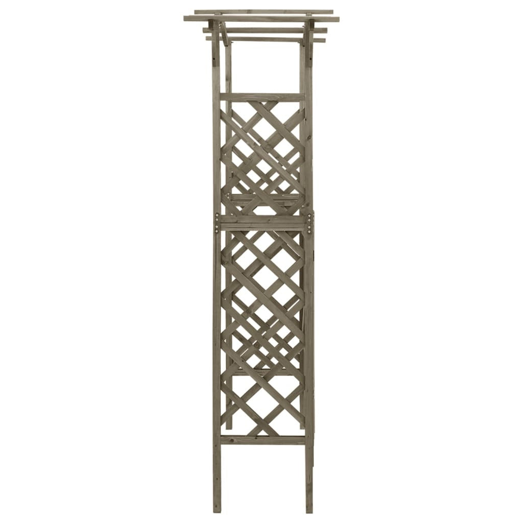 Gray Solid Firwood Pergola with Gate R357872