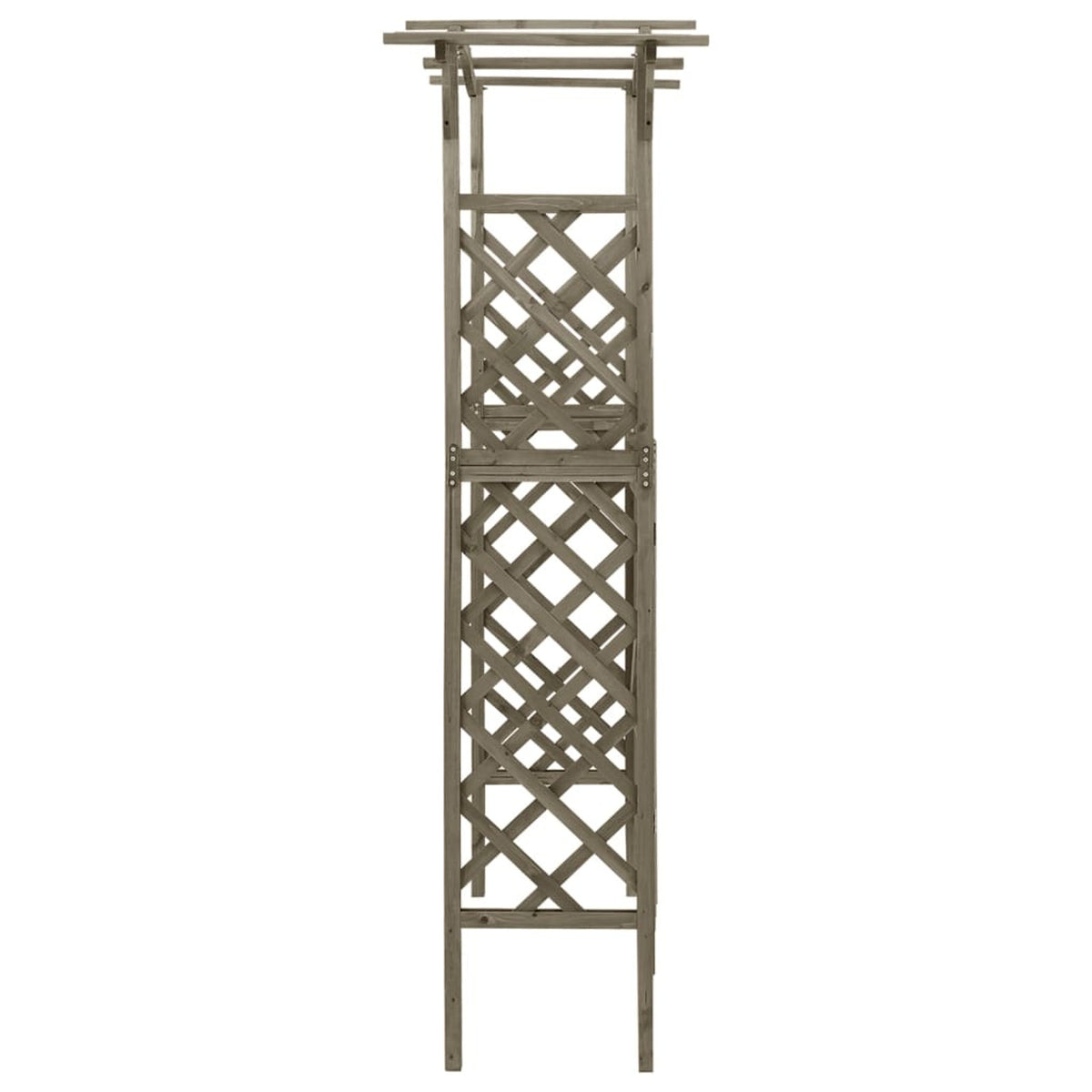 Gray Solid Firwood Pergola with Gate R357872