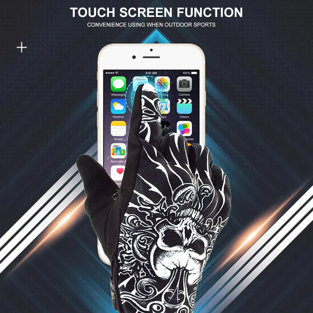 Black Skull Motocross Gloves D920