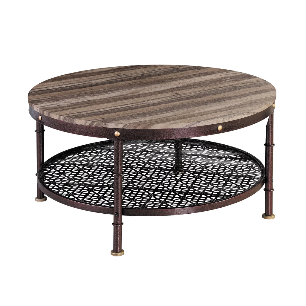 Round Wood and Metal Coffee Table 36 in P2989